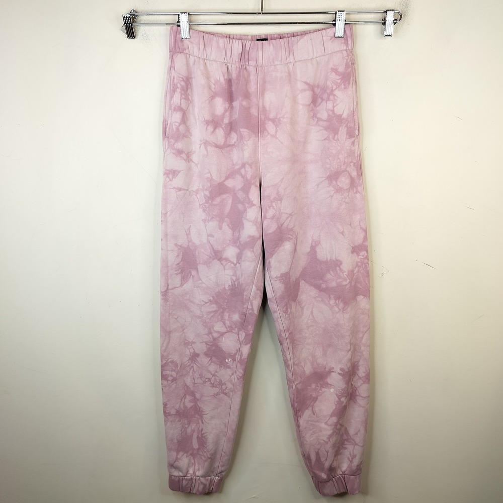 Gap Tie Dye Sweatpants Medium Tall Lounge Casual Cozy Pink Fleece Tapered